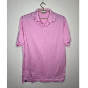 Peter Millar pink cotton short sleeve polo shirt - large